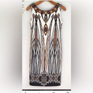 Muse Boston Proper White and Black Tribal Dress